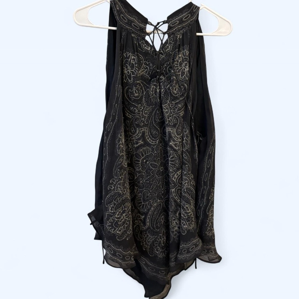 Haute Hippie Black and Silver Patterned Dress